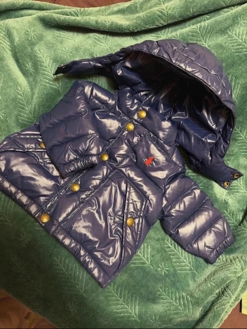 Polo by Ralph Lauren Navy Quilted Hooded Puffer Jacket
